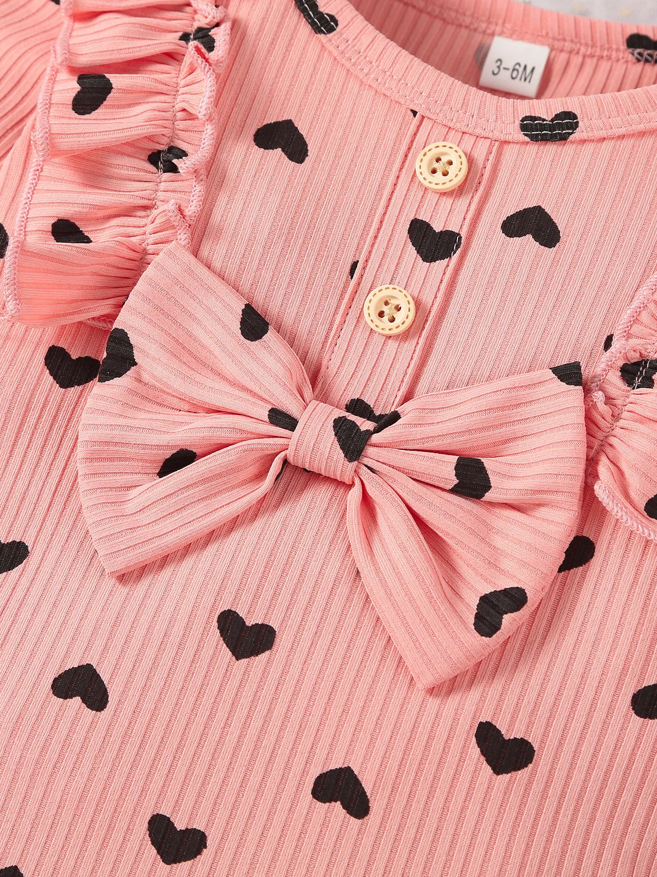 Kukitty – ensemble de vêtements 3 pièces pour nouveau-né fille, barboteuse à manches longues, imprimé cœur, haut et pantalon, bandeau, tenues en tricot