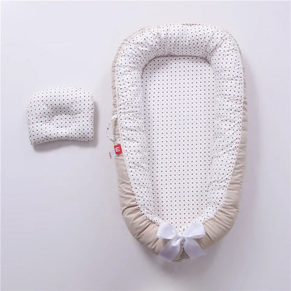 Lit de voyage pour bébé en bas âge, berceau en coton pour nouveau-né, berceau pare-chocs, nouveau lit nid de bébé 85x50cm avec oreiller, berceau Portable