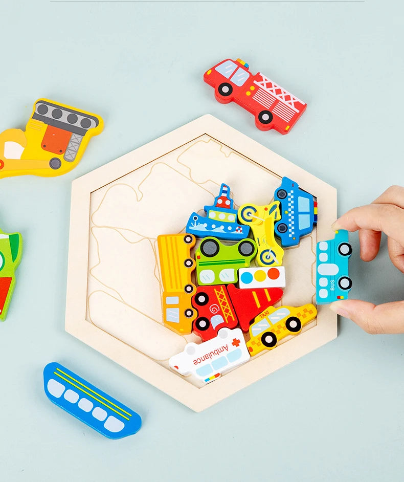 Jouet pour bébé Puzzle en bois Puzzle 3D créatif pour le développement de l'intelligence des enfants Ealy jouet éducatif pour les enfants