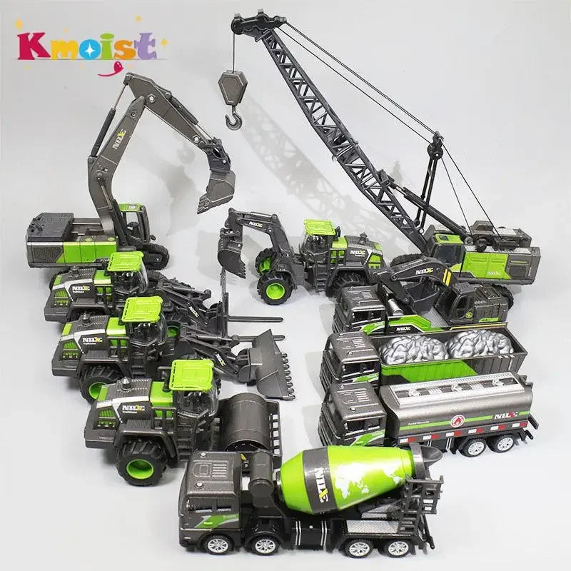 1/50 modèle voiture Bulldozer camion pelle grue chariot élévateur Construction ingénierie véhicule jouets pour garçons enfants jouets éducatifs