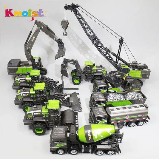 1/50 modèle voiture Bulldozer camion pelle grue chariot élévateur Construction ingénierie véhicule jouets pour garçons enfants jouets éducatifs