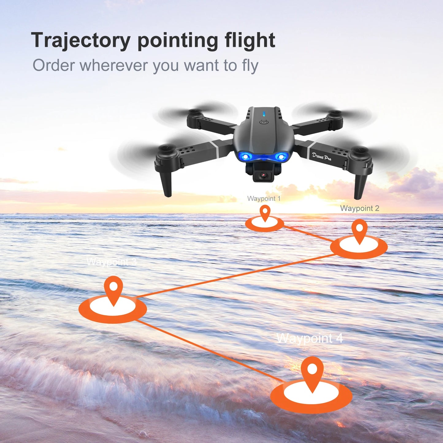 Drone professionnel E99 Pro avec caméra 4K, photographie aérienne, caméra HD pour touristes, évitement d'obstacles à trois côtés, quadrirotor