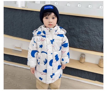 Nouvelles filles garçons doudoune manteaux d'hiver enfants vêtements à capuche coupe-vent manteau pour enfants 2-7 ans coton vêtements d'extérieur chauds