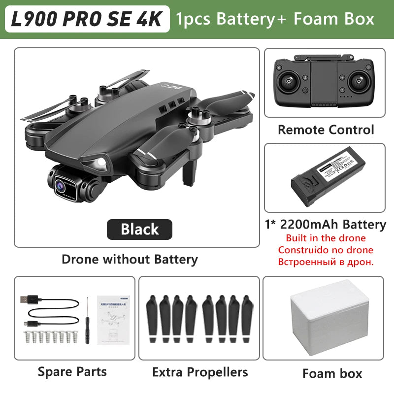 LYZRC L900 PRO GPS Drone 4K professionnel HD double caméra 5G WIFI moteur sans brosse FPV quadrirotor pliable photographie aérienne Drone