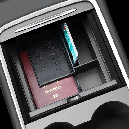 Accoudoir central caché, boîte de rangement, support de verre, organisateur de Console, accessoires pour Tesla modèle 3 Highland 2025 modèle Y 2021 – 2025