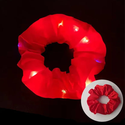 Chouchous lumineux LED populaires pour femmes et filles, corde à cheveux scrunchy scintillante, bandeau lumineux pour Halloween
