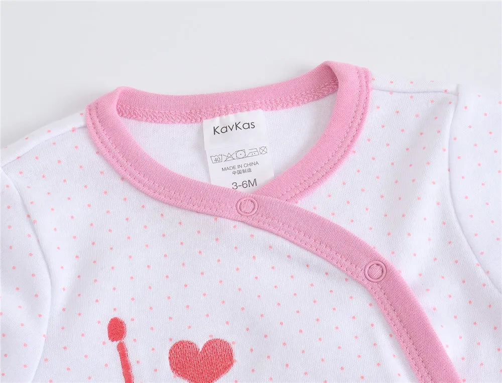 Ensemble de vêtements 100% coton pour bébés filles de 0 à 12 mois, barboteuse à manches longues pour nouveau-né garçon, combinaison imprimée Carton, printemps-automne, 3 pièces/lot