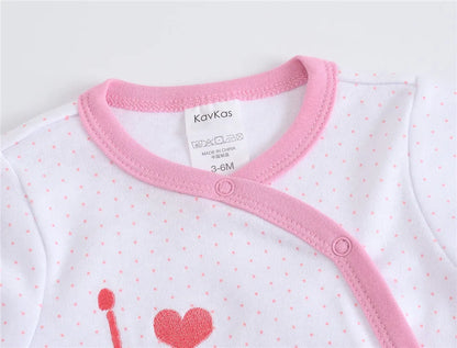Ensemble de vêtements 100% coton pour bébés filles de 0 à 12 mois, barboteuse à manches longues pour nouveau-né garçon, combinaison imprimée Carton, printemps-automne, 3 pièces/lot