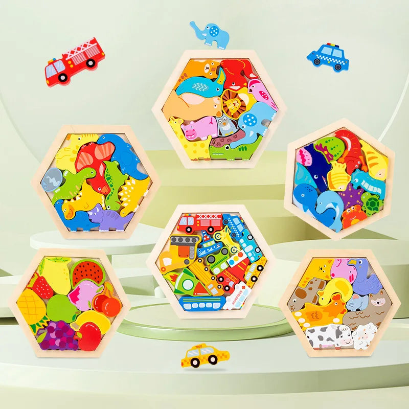 Jouet pour bébé Puzzle en bois Puzzle 3D créatif pour le développement de l'intelligence des enfants Ealy jouet éducatif pour les enfants