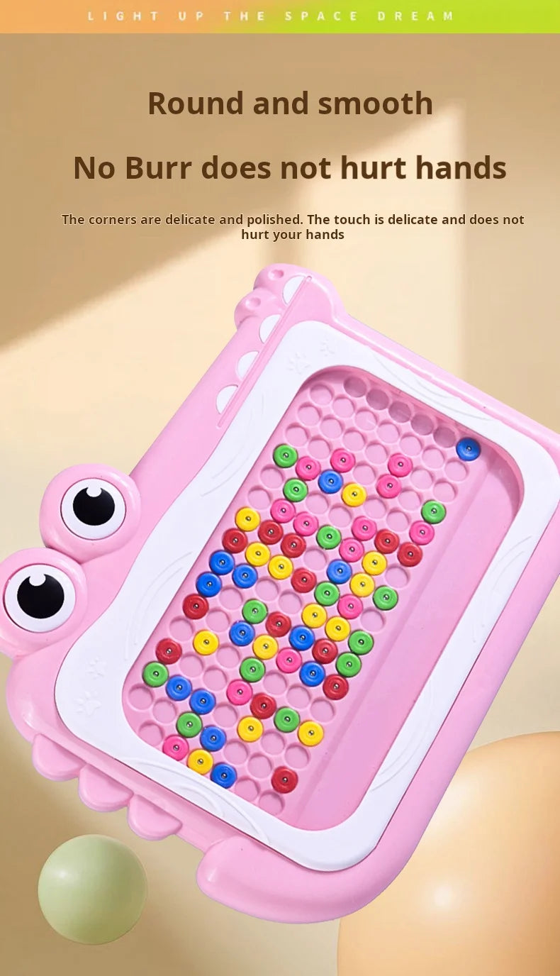 Planche à gribouiller en perles magnétiques pour enfants de 3 à 8 ans, avec stylo Puzzle, jouets de dessin, jeu de Montessori, cadeau éducatif, nouvelle collection
