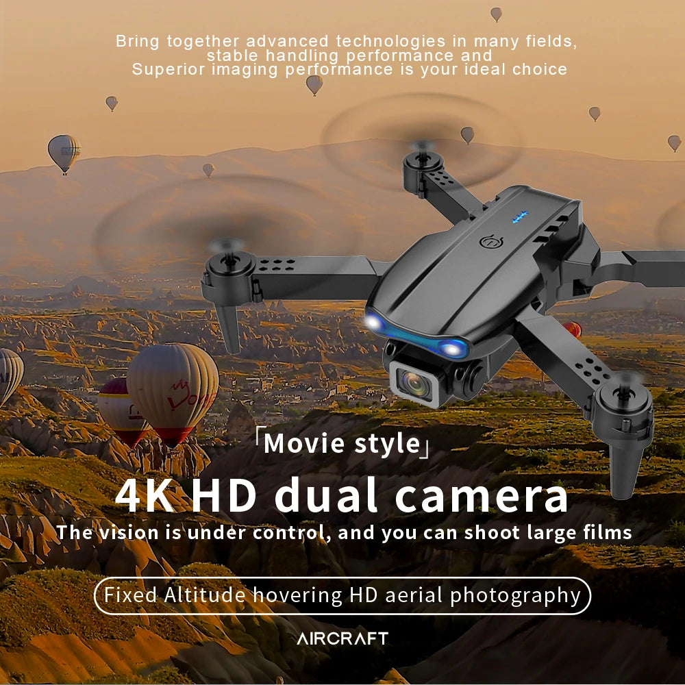 Drone professionnel E99Pro avec caméra pour touristes, 4K, WIFI, flux optique, fpv, évitement d'obstacles, photographie aérienne, quadrirotor