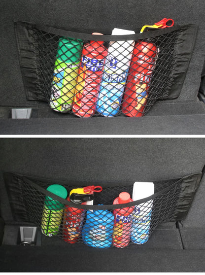 Filet de Rangement artificiel astique pour Siège Arrière de Voiture, Poche en Maille, Autocollant Magique, Sac Portable Universel, Accessoires