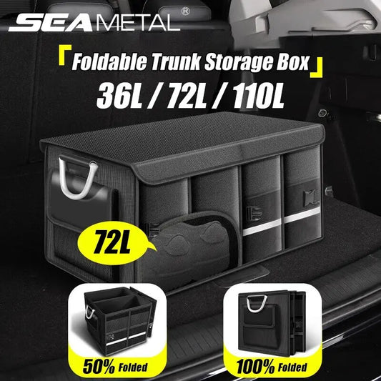 SEAMETAL-Coffre de Rangement Pliable, Étanche, Calandre Oxford, 110L, Grande Capacité, Évaluation de Voiture, Camping, Pêche, Facile à Transporter