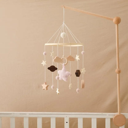 Berceau de bébé lit Mobile cloche hochet jouets en bois Crochet étoiles pendentif lit cloche jouets nouveau-né confort berceau support suspendus jouets cadeaux