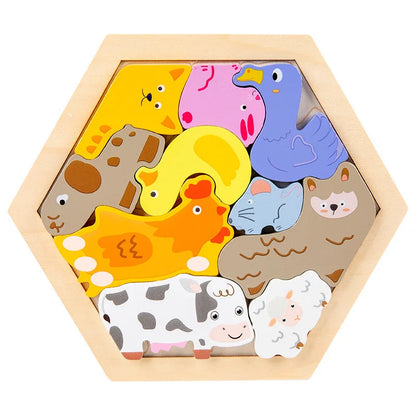 Jouet pour bébé Puzzle en bois Puzzle 3D créatif pour le développement de l'intelligence des enfants Ealy jouet éducatif pour les enfants