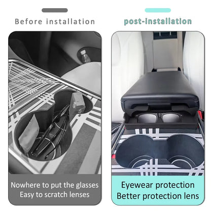 Boîte de rangement d'accoudoir Central pour Tesla modèle Y/3/3, étui de rangement pour lunettes de voiture Highland, accessoire multifonctionnel pour téléphone, nouveauté 2024