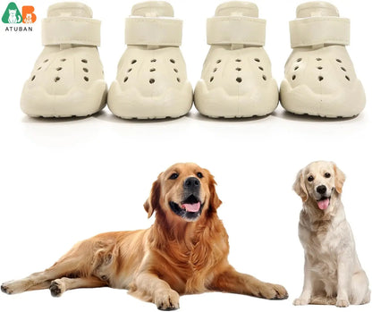 ATUBAN Chaussures pour chiens, sandales pour chaussons chauds, bottes d'extérieur pour chiens, chaussons antidérapants et imperméables pour l'hiver, jour enneigé et été