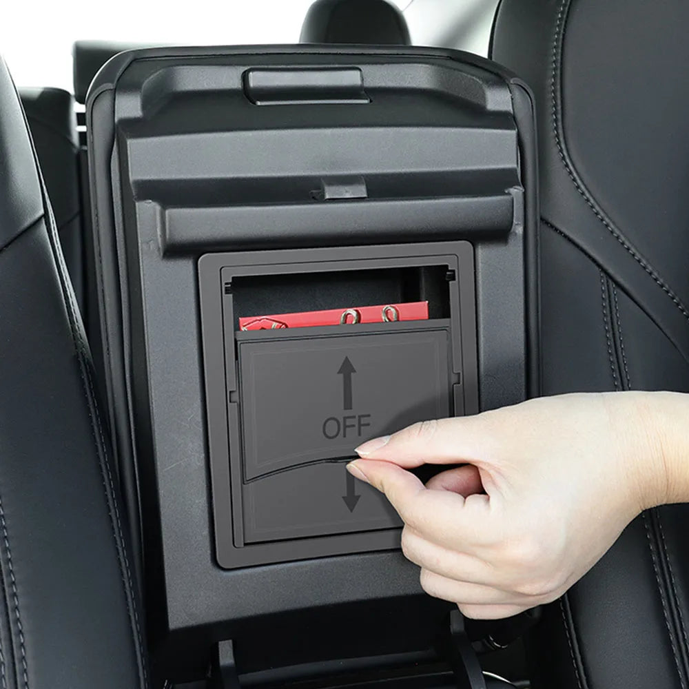 Accoudoir central caché, boîte de rangement, support de verre, organisateur de Console, accessoires pour Tesla modèle 3 Highland 2025 modèle Y 2021 – 2025