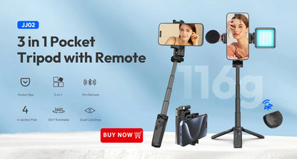 Ulanzi JJ03 perche à Selfie magnétique trépied de téléphone pour iPhone 16 15 14 13 12 Pro Max Magsafe Smartphone poignée sans fil support de bureau
