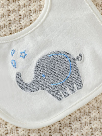 Ensemble 4 pièces pour bébé garçon, pantalon, chapeau, gants, bavoir, streetwear, dessin animé, éléphant, toutes saisons, mode