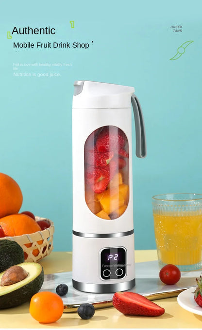 Mélangeur domestique Portable, presse-agrumes électrique concassé, avec 3 vitesses, grande capacité de 450ML, tasse de jus à affichage numérique
