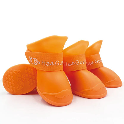 Chaussures de pluie imperméables pour animaux de compagnie, 4 pièces, bottes en caoutchouc antidérapantes pour petits, moyens et grands chiens, chaussures d'extérieur pour chats, bottines pour chiens, accessoires pour ani