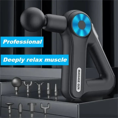 Pistolet de Massage professionnel Bally Total, 9 têtes, 9 vitesses, petit Triangle doré, longue durée de veille