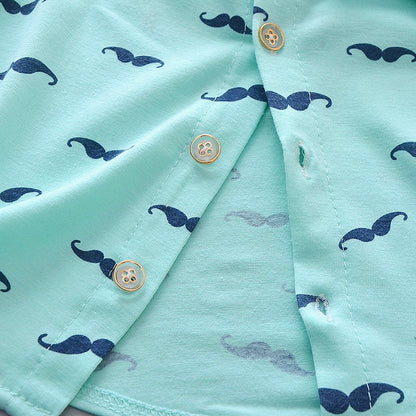 Costume d'été pour garçon, chemise imprimée à manches courtes + Short, en coton, vêtements mignons pour bébé, nouvelle collection