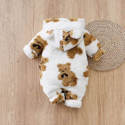Vêtements pour bébé, ours en peluche mignon de dessin animé, confortable et doux, combinaison pour garçons et filles de 0 à 18 ans, automne et hiver, manches longues