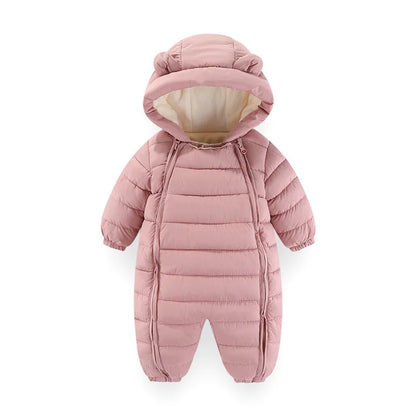 OLEKID 2025 automne hiver bébé barboteuses à capuche Plus velours chaud bébé fille combinaison enfant en bas âge garçons salopette infantile nouveau-né vêtements de nuit