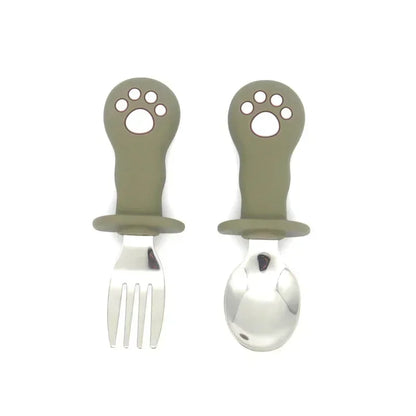 Ensemble de vaisselle de dessin animé pour bébé, ustensiles pour enfants en acier inoxydable, couverts de table pour tout-petits, dessin animé, cuillère d'alimentation pour nourrissons, fourchette