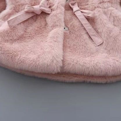 Manteau d'hiver pour filles, Super chaud, fourrure de vison, rembourré, épais, manches longues, manteaux à capuche, veste pour bébés enfants, vêtements d'extérieur en peluche