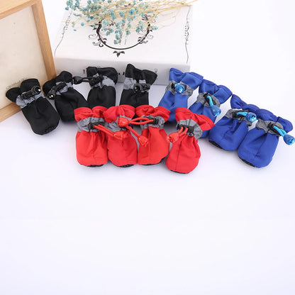 Pet chiot extérieur intérieur bottes anti-dérapant chaussures pour animaux de compagnie bottes chien chaussettes imperméable chiot chien bottes de pluie chien chaussures patte gardes