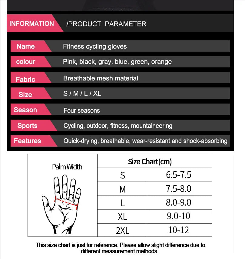 Gants de vélo pour hommes et femmes, demi-doigt, de gymnastique, mitaines respirantes et antidérapantes, pour Fitness, entraînement sportif