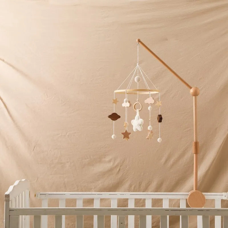 Berceau de bébé lit Mobile cloche hochet jouets en bois Crochet étoiles pendentif lit cloche jouets nouveau-né confort berceau support suspendus jouets cadeaux