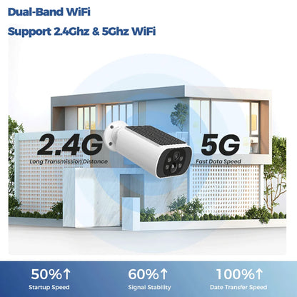 ALEVIO 2.5K caméra solaire extérieure caméra sans fil WIFI Ultra veille temps PIR lumière de mouvement couleur Vision nocturne AI détecter batterie Cam