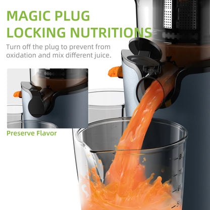 BioloMix-Extracteur de Jus Écrasé, Froid PMurcia Ju479, Fente de Rajeunissement de 78mm, Convient aux Fruits Entiers, Facile à Nettoyer, 200W