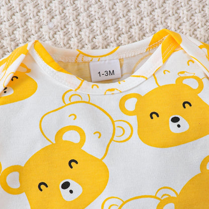 Ensemble de Vêtements pour Bébé Garçon de 0 à 9 Mois, Tenue à Manches sulf, Pantalon, Chapeau et Chaussettes, 4 Pièces/Ensemble, Printemps Automne