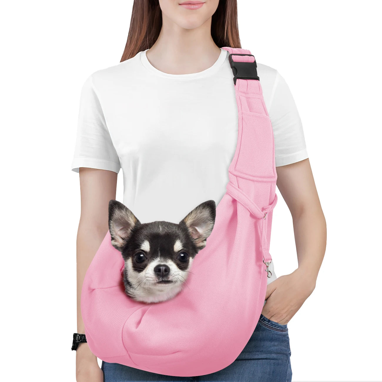 Pawaboo – porte-élingue réversible pour petit chien, mains libres, pour chiot, avec boucle de sangle réglable