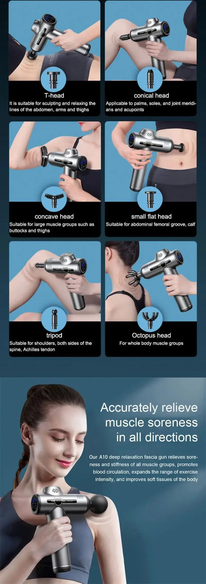 Pistolet de Massage musculaire professionnel à 99 vitesses, masseur pour le cou et le dos, Instrument de Massage, équipement de Fitness, livraison directe