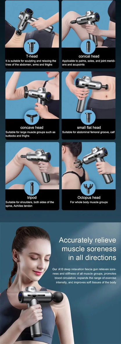 Pistolet de Massage musculaire professionnel à 99 vitesses, masseur pour le cou et le dos, Instrument de Massage, équipement de Fitness, livraison directe