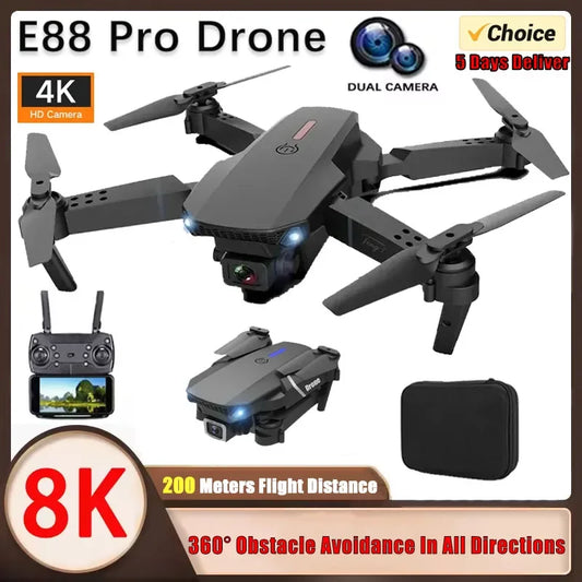 2025 E88 professionnel grand Angle RC Dron HD 4K Mode caméra pliable hélicoptère avion quadrirotor Drone enfant cadeau jouets ﻿