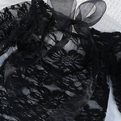 Ylsteed – ensemble 2 pièces pour nouveau-né, barboteuse en dentelle, tenues de photographie pour nourrissons avec bandeau assorti, accessoires de prise de vue Photo pour bébé fille
