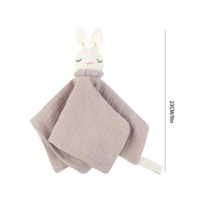 Bébé bébé apaiser serviette réconfortante Crochet lapin rot tissu sommeil apaisant poupée jouet pacifier sucette bavoir pour les