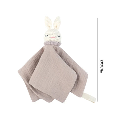 Bébé bébé apaiser serviette réconfortante Crochet lapin rot tissu sommeil apaisant poupée jouet pacifier sucette bavoir pour les