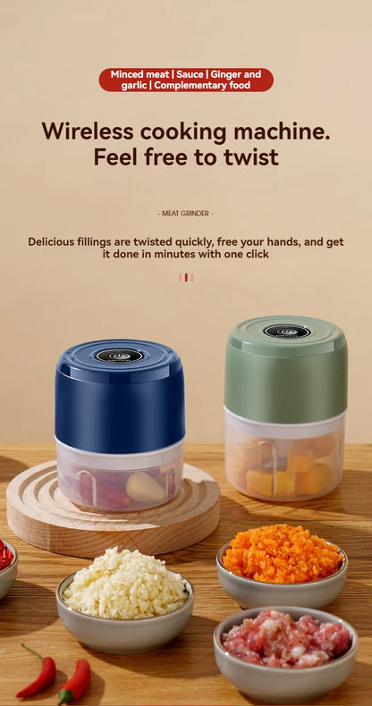 Mini hachoir à viande électrique, hachoir USB, outil de cuisine robuste et durable pour concassage, vidéo, 1995