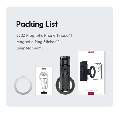 Ulanzi JJ03 perche à Selfie magnétique trépied de téléphone pour iPhone 16 15 14 13 12 Pro Max Magsafe Smartphone poignée sans fil support de bureau