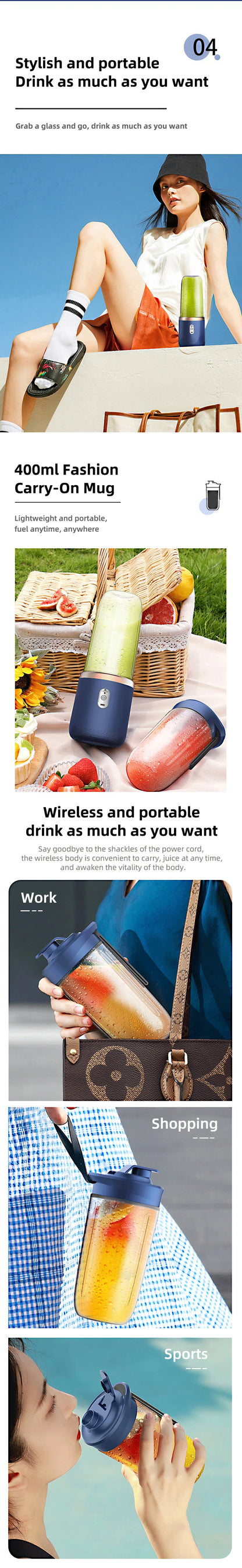 Mélangeur électrique portable multifonction, mélangeur de jus, mélangeur de jus frais, mélangeur Smunvétérans wn, tasse à glace, robot culinaire, 6 phpopularité