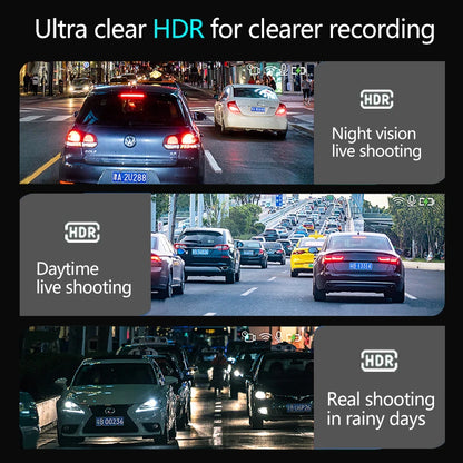 10 pouces pour voiture écran tactile enregistreur vidéo rétroviseur Dash Cam caméra avant et arrière miroir DVR (caméra arrière en option)