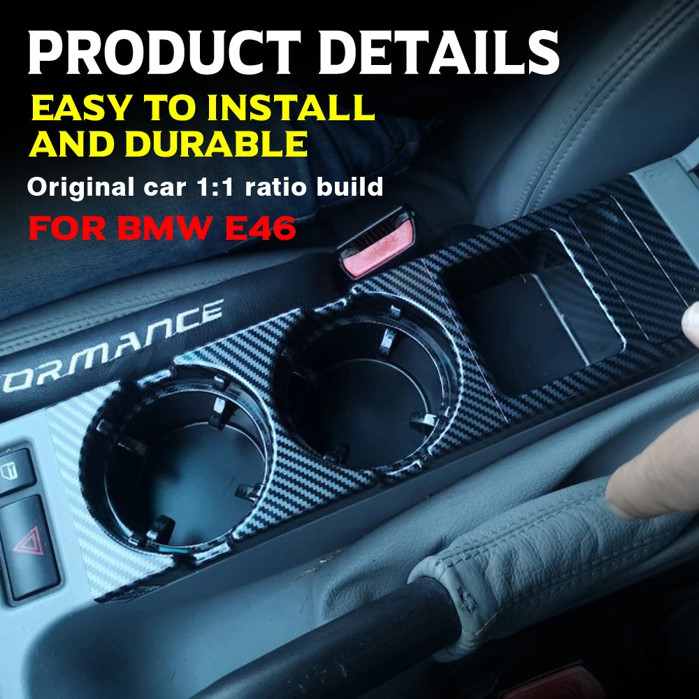 Nouveau Double trou style de voiture Console centrale avant boîte de rangement pièce de monnaie + porte-gobelet pour BMW E46 série 1999-2006 51168217953